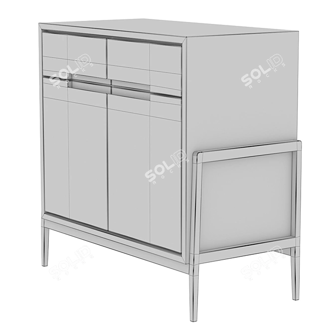 Compact COMO Chest of Drawers, 80x40x78 cm 3D model image 5