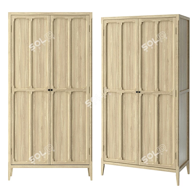 Eugenie 2-Door Wardrobe: Stylish & Spacious 3D model image 1