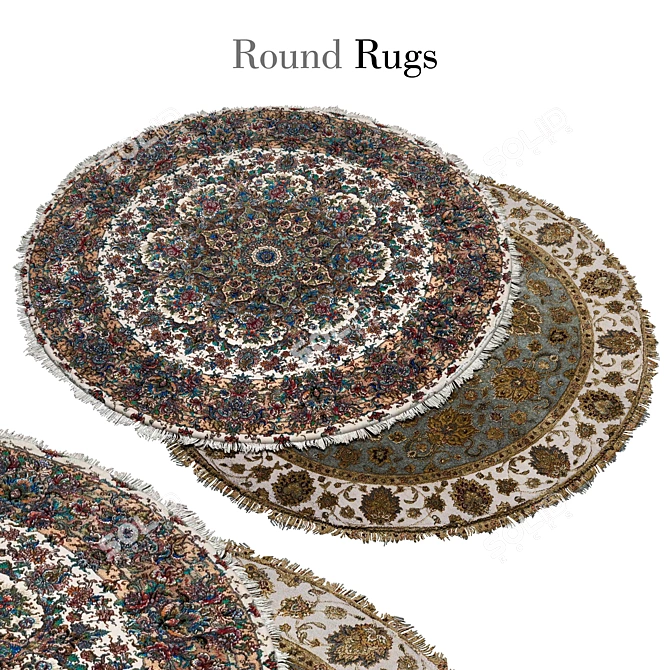 Elegant Round Rugs 001 3D model image 1