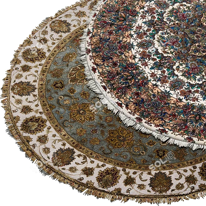 Elegant Round Rugs 001 3D model image 2