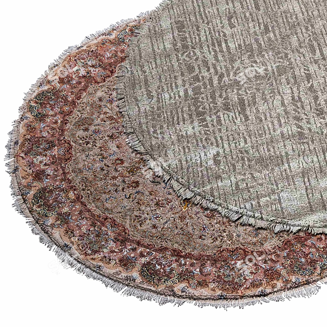  Round Rugs: Stylish Floor Décor 3D model image 2