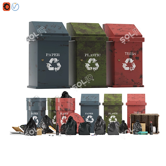 Trash Master: 3dsMax Garbage Set 3D model image 8