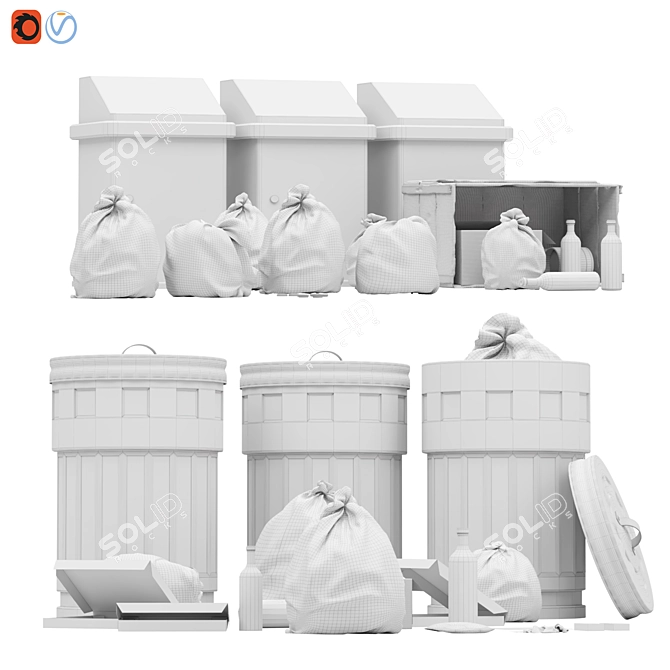 Trash Master: 3dsMax Garbage Set 3D model image 10