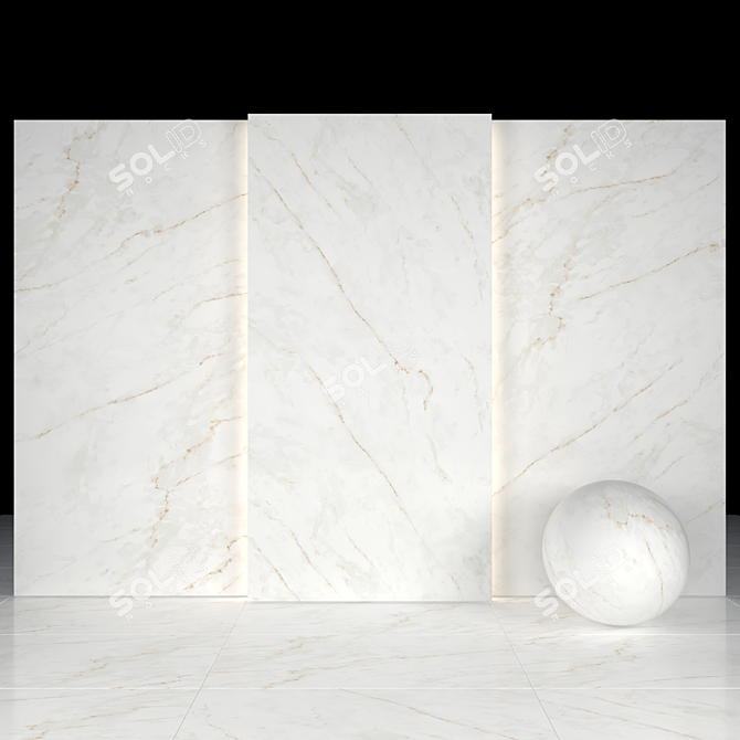 Elegant Calacatta Glossy Marble 3D model image 2