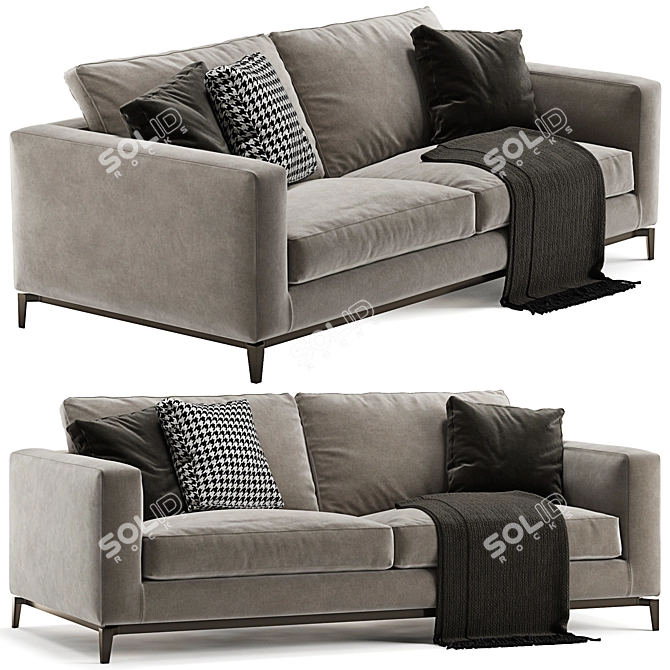 Elegant Minotti Andersen 2-Seater Sofa 3D model image 1