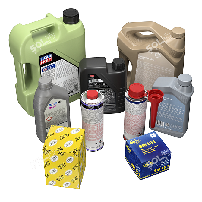 Complete Set: Engine Oils, Additives & Filters 3D model image 2