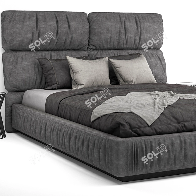 Modern Gray Bed: 3DSMAX, FBX, OBJ 3D model image 4