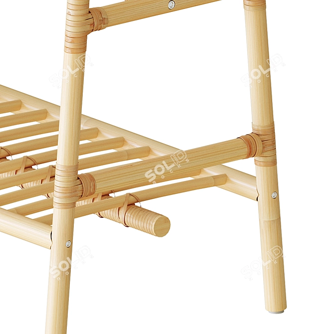 Elegant Rattan Plant Stand 3D model image 2