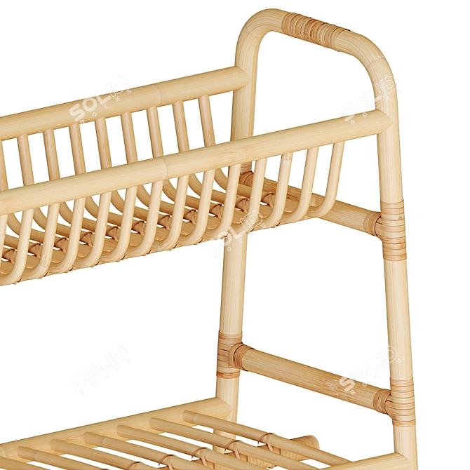 Elegant Rattan Plant Stand 3D model image 3