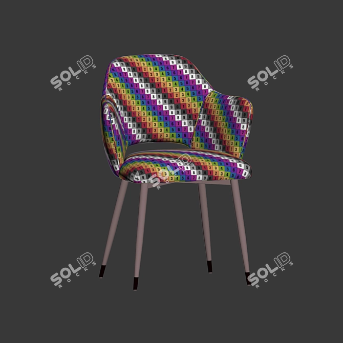 Eva Carver Dining Chair: Luxurious Velvet Seating 3D model image 5