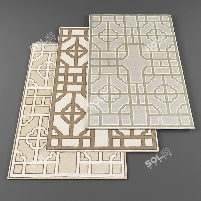 High Resolution Random Set of 6 Carpets 3D model image 1