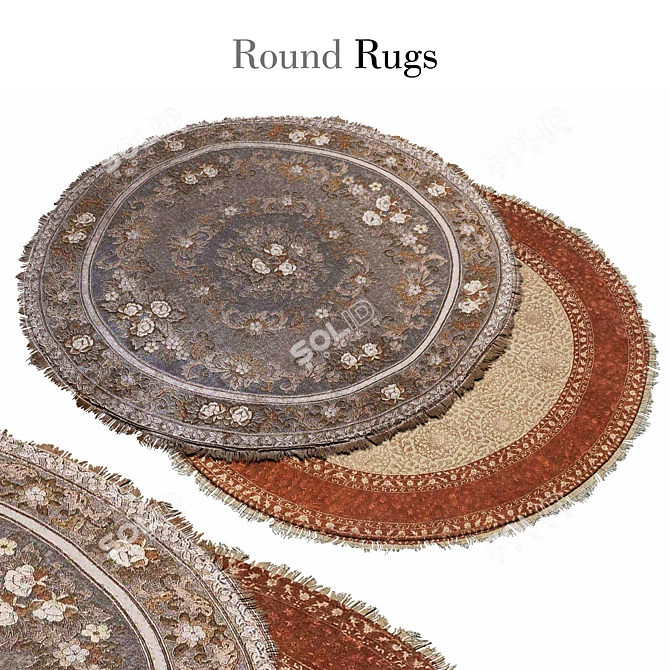 Cozy Circular Rugs: Transform Your Space! 3D model image 1