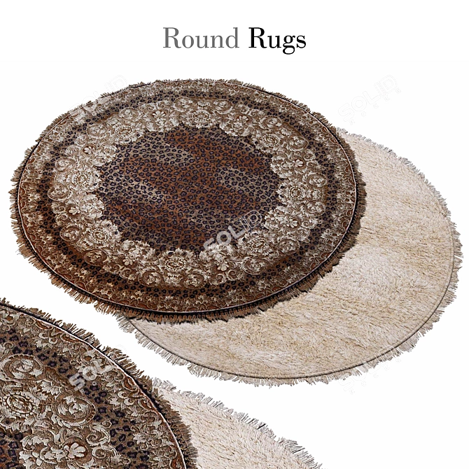 Modern Round Rugs - Stylish & Durable 3D model image 1