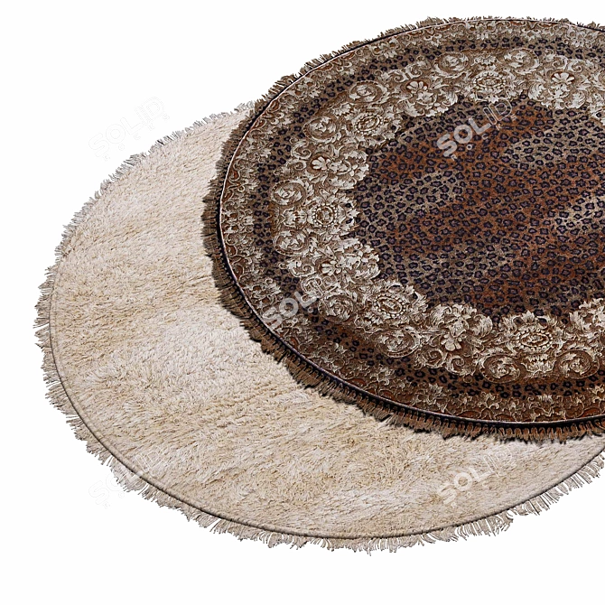 Modern Round Rugs - Stylish & Durable 3D model image 2