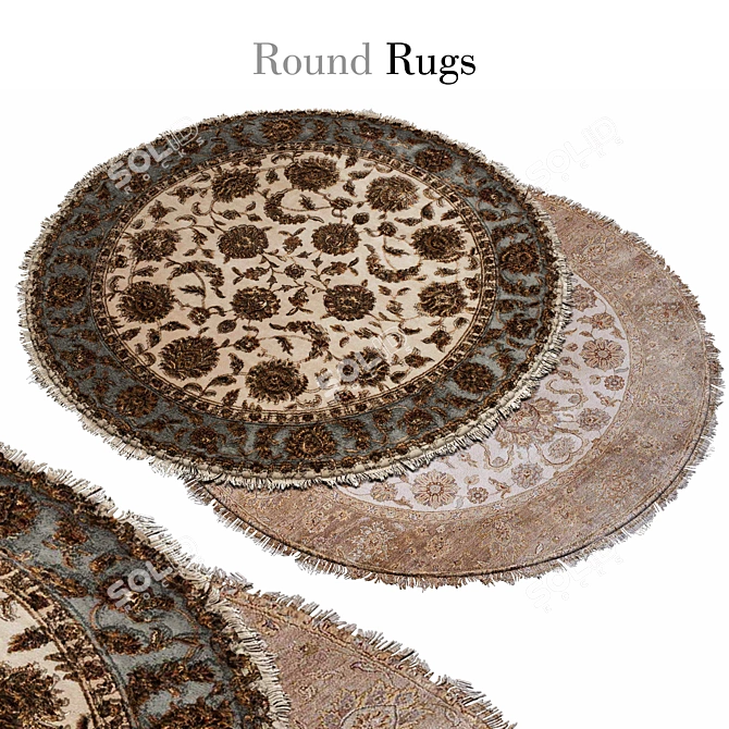 Circular Area Rugs: Minimalistic Design 3D model image 1