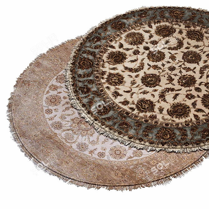 Circular Area Rugs: Minimalistic Design 3D model image 2