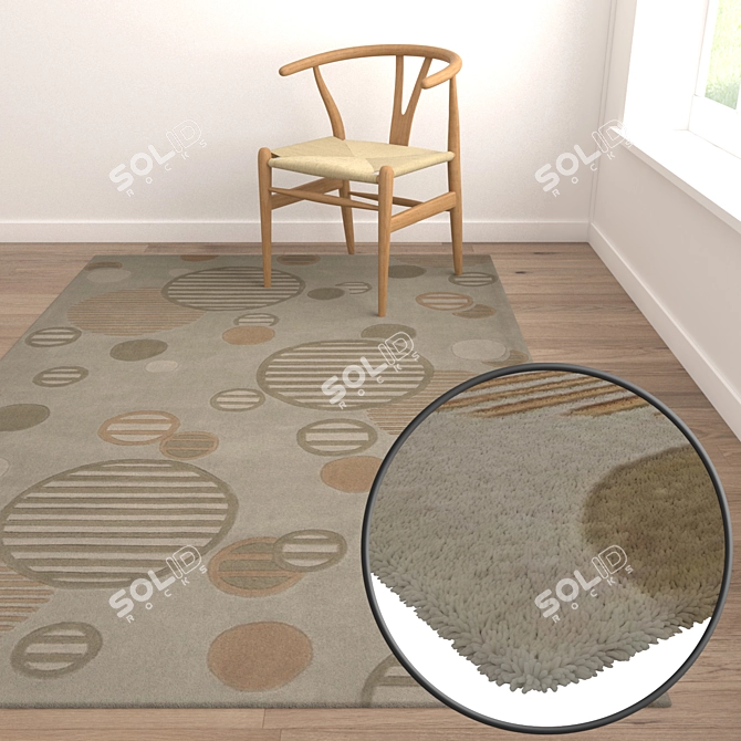 Luxury Textured Carpet Set 3D model image 5