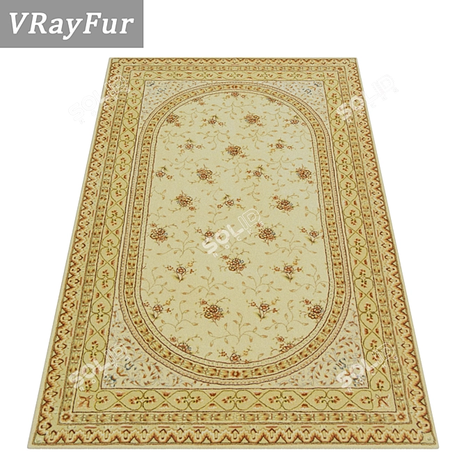 Luxury Set of 3 High-Quality Carpets 3D model image 2