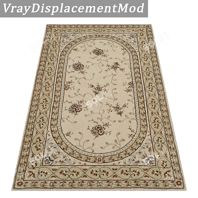 Luxury Set of 3 High-Quality Carpets 3D model image 3