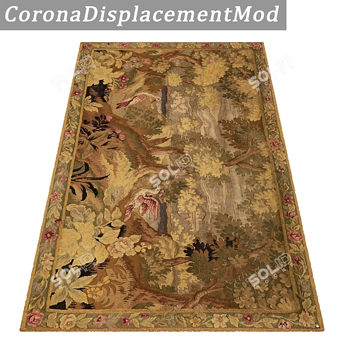 Luxury Set of 3 High-Quality Carpets 3D model image 4