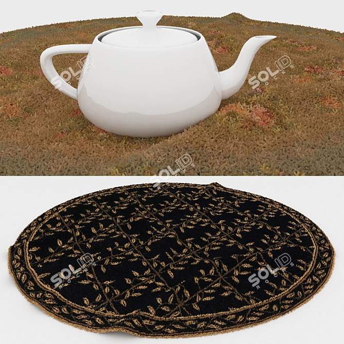 Round Carpets Set: Versatile 6-Piece Collection 3D model image 3