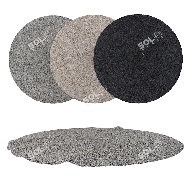 Round Carpets Set 188: Versatile Rug Collection for V-Ray and Corona 3D model image 1