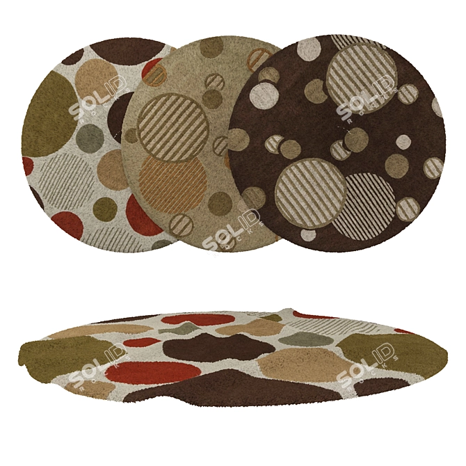 Round Carpets Set: Versatile and Realistic 3D model image 1