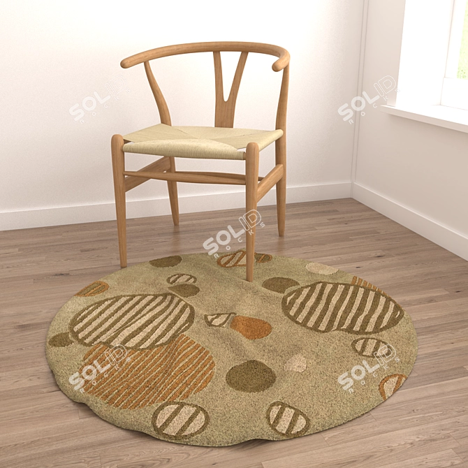 Round Carpets Set: Versatile and Realistic 3D model image 4