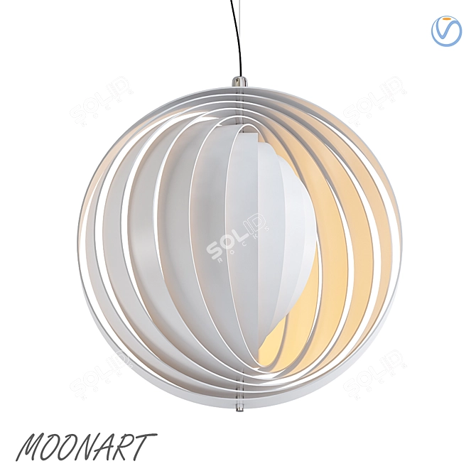 Stylish Moonart Design Lamp 3D model image 1