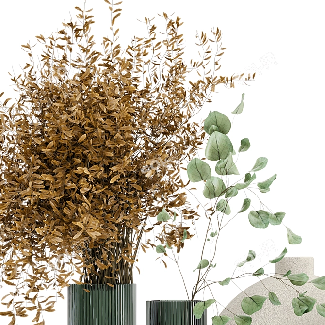 Elegant Greenery Decor Set 3D model image 1