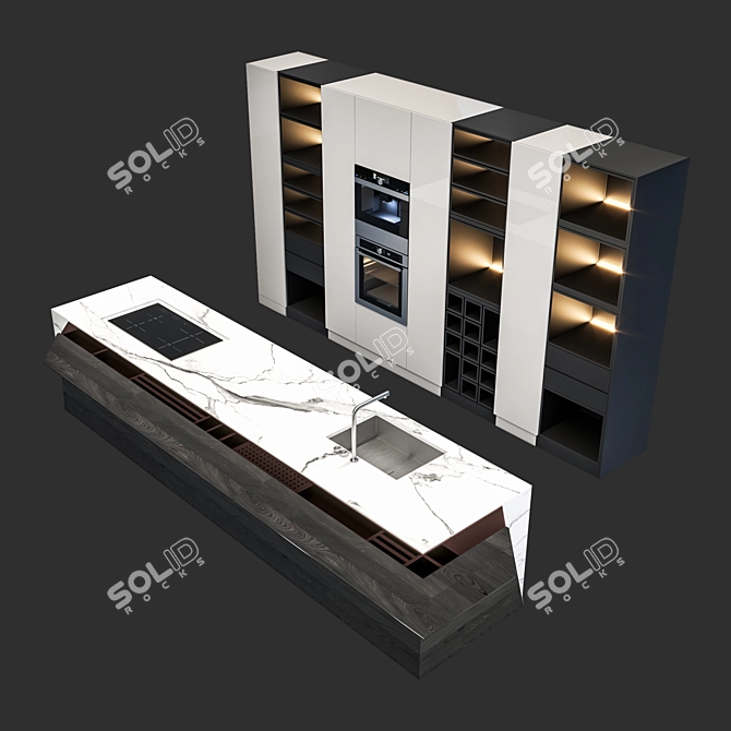 Modern Sozo Cabinet with 3D Design 3D model image 9