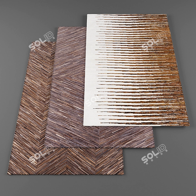 Modern High-Resolution Rugs (3-Pack) 3D model image 1