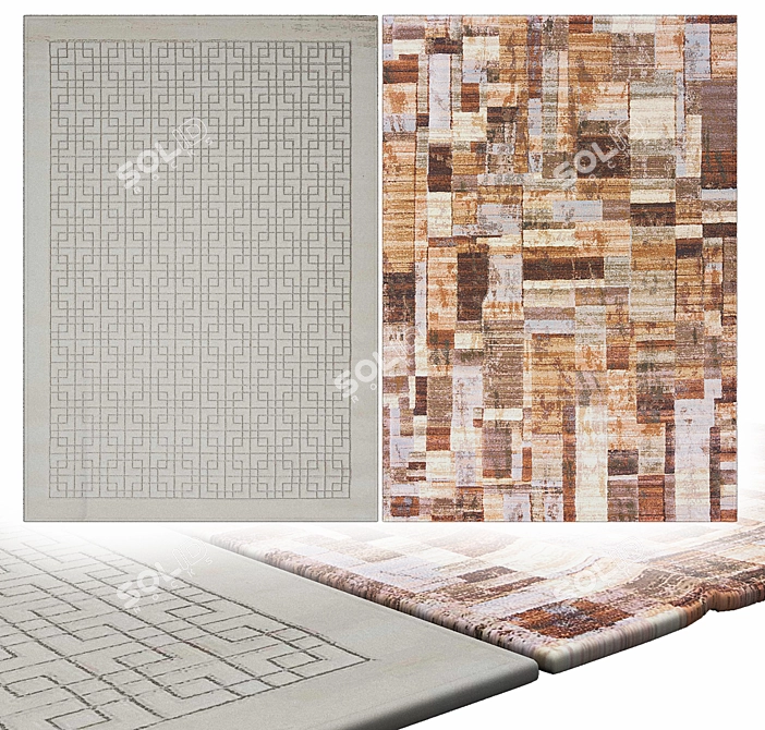 Luxurious Home Decor Rugs 3D model image 2