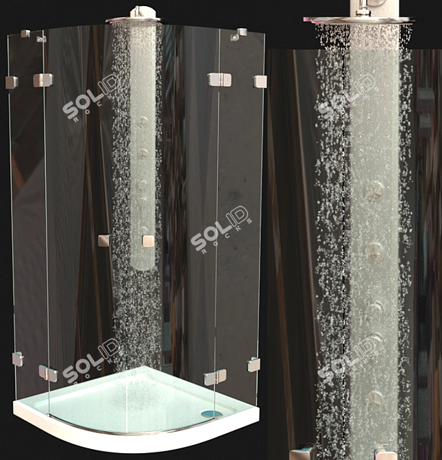 Luxurious Shower Set: Ravak Brilliant Cabins with Mixers 3D model image 4