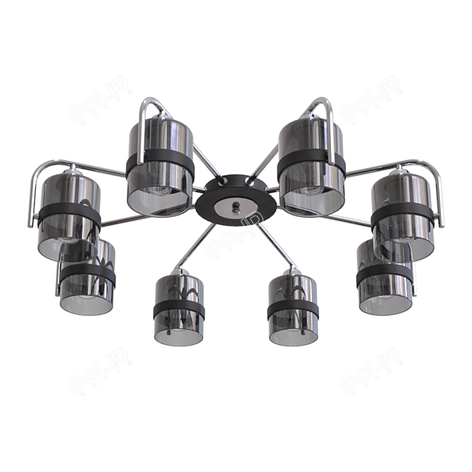 Evoluce Fiumo Sleek Metal Glass Pendant 3D model image 2