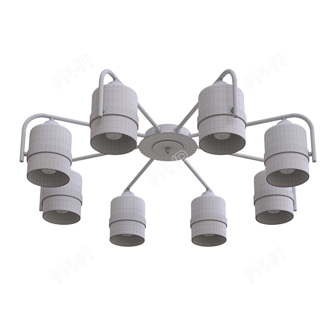 Evoluce Fiumo Sleek Metal Glass Pendant 3D model image 3