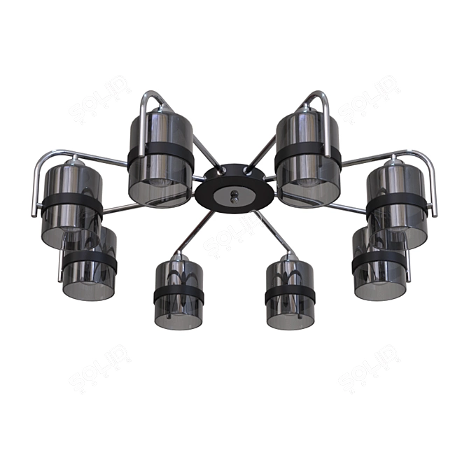 Evoluce Fiumo Sleek Metal Glass Pendant 3D model image 5