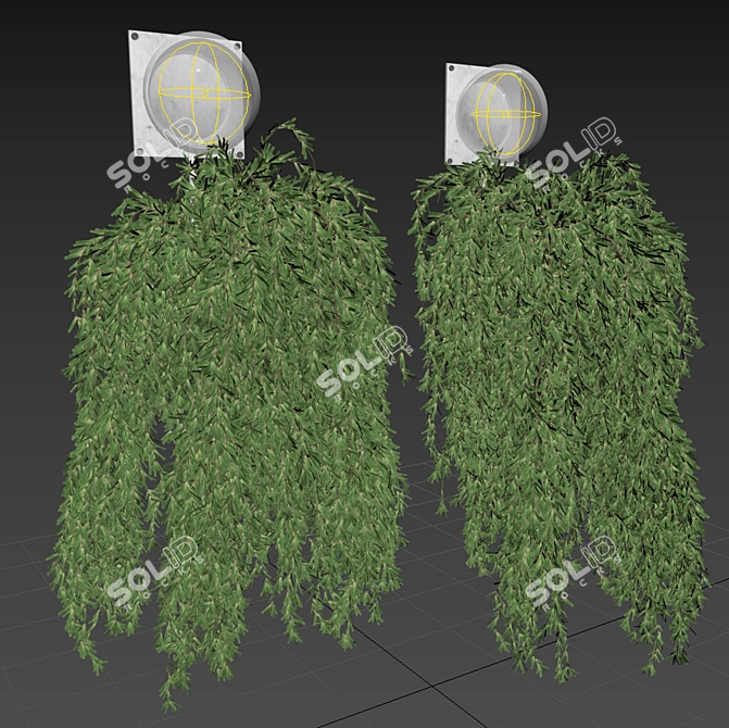 Glowing Greenery: Hanging Plant with Lights 3D model image 5