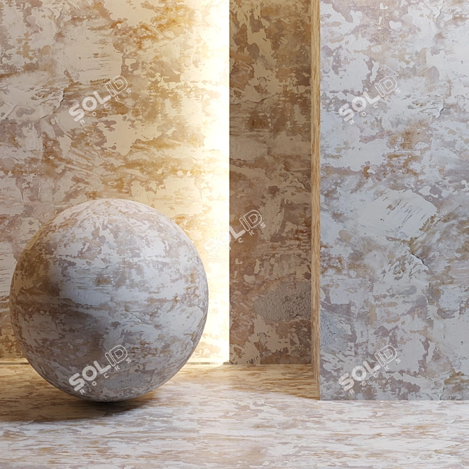 Vintage Grunge Wall Texture 3D model image 1