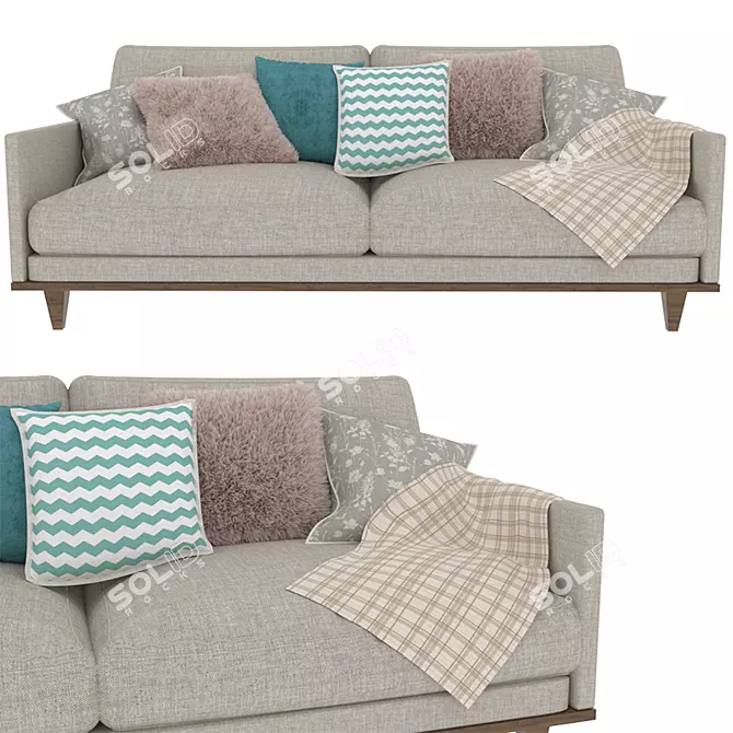 Cozy Comfort: MODDA Soft Sofa 3D model image 1