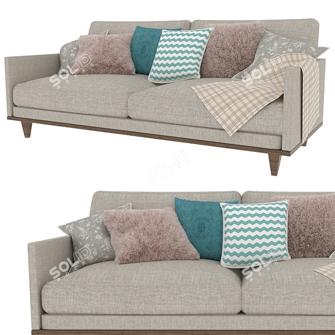 Cozy Comfort: MODDA Soft Sofa 3D model image 2