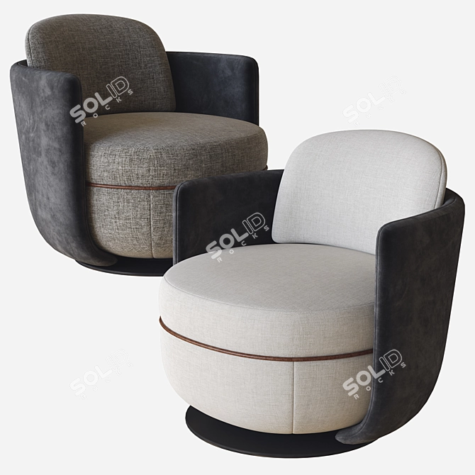 3D Miles Swivel Lounge Chair 3D model image 2