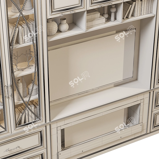 Elegant Neo TV Wall Unit 3D model image 3