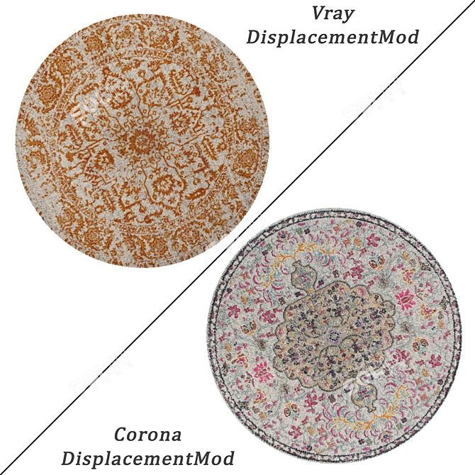 Round Carpets Set 193: Versatile Designs for Stunning Interiors 3D model image 2