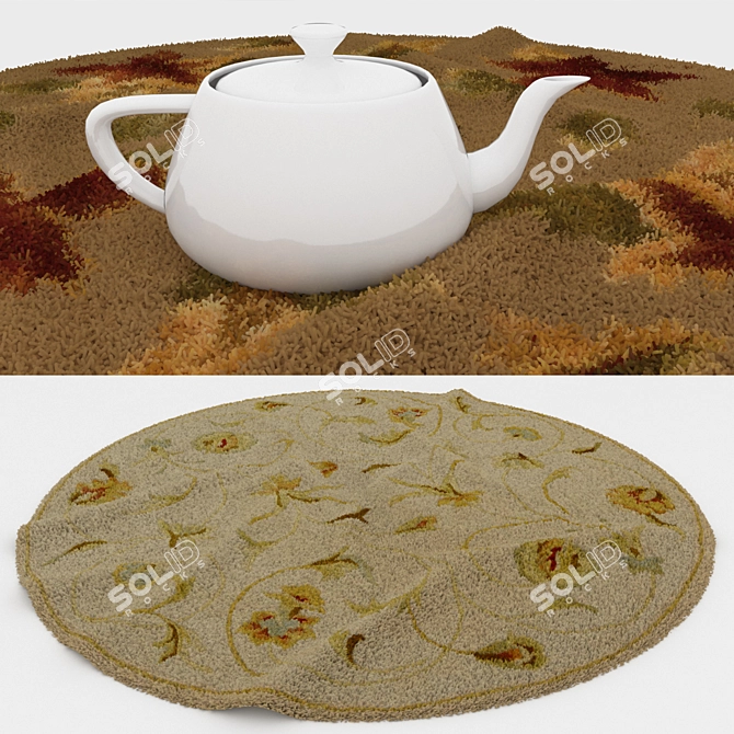 Round Carpets Set 196 - Versatile and Textured 3D model image 3