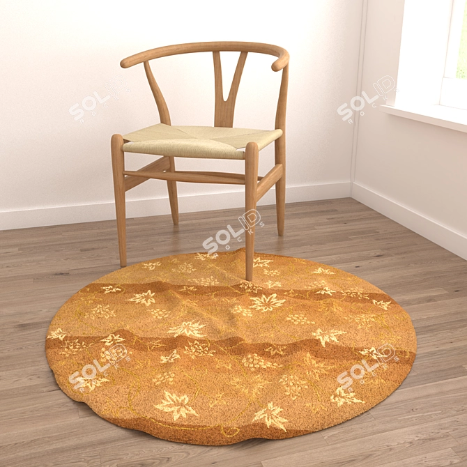 Round Carpets Set 196 - Versatile and Textured 3D model image 4