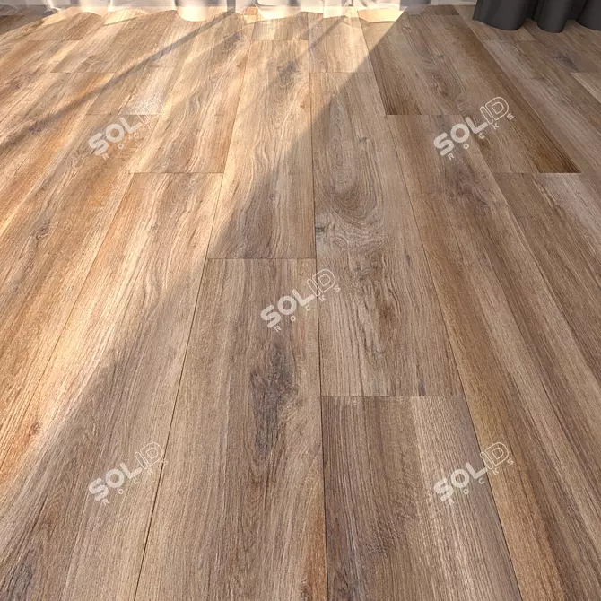 Natural Walnut Parquet Flooring 3D model image 1