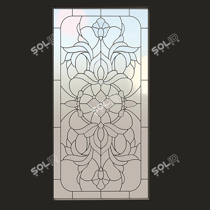 Elegant Stained Glass for Windows and Doors 3D model image 1