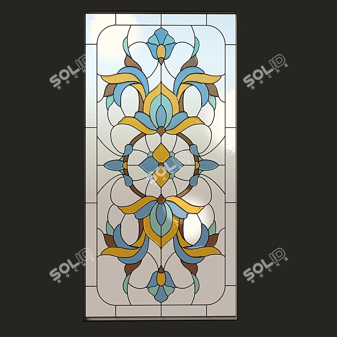 Elegant Stained Glass for Windows and Doors 3D model image 2