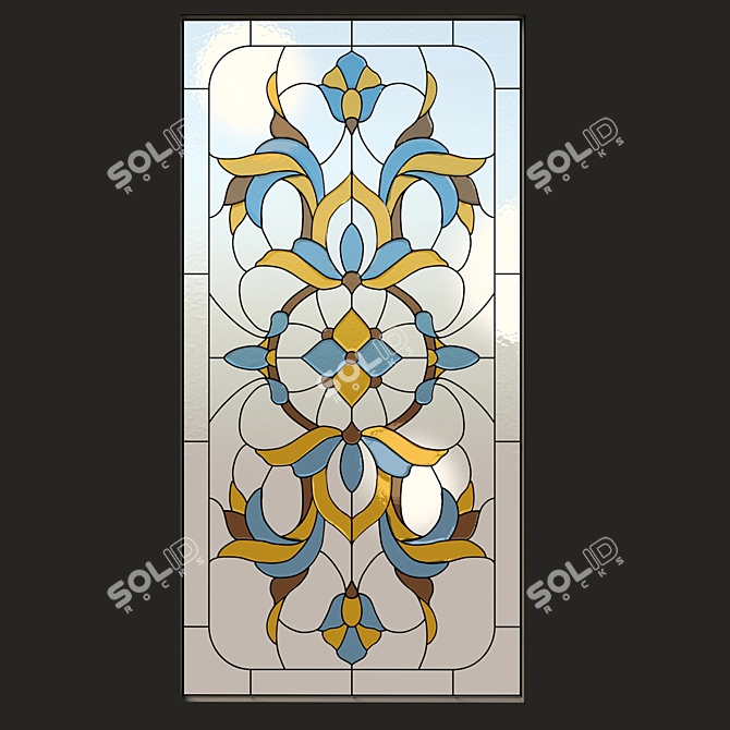 Elegant Stained Glass for Windows and Doors 3D model image 3
